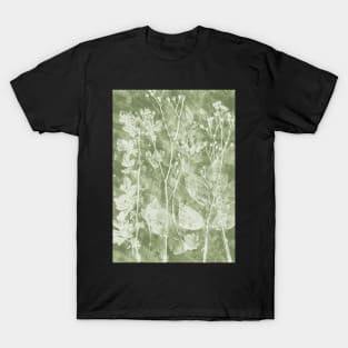 Wild Flowers Earthy Soft Green T-Shirt